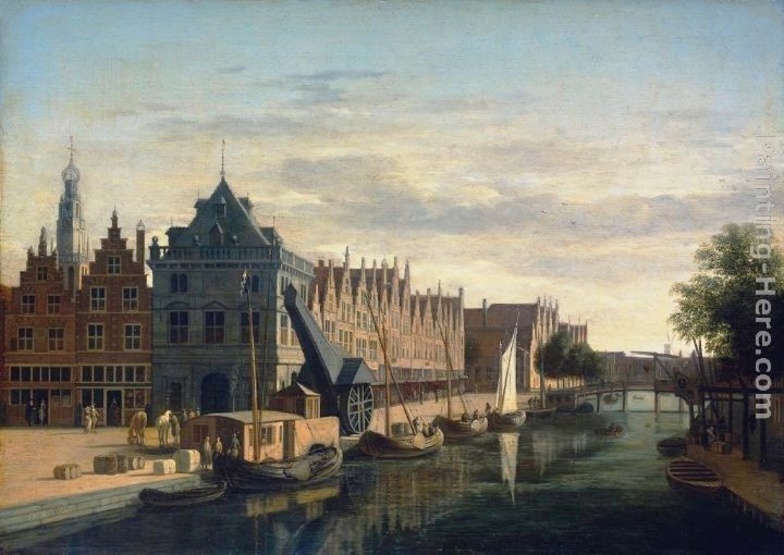 Gerrit Adriaensz. Berckheyde The Weigh-House and Crane on the Spaarne at Haarlem